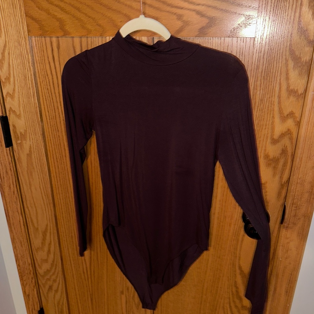 Elegant Maroon Long Sleeve Bodysuit